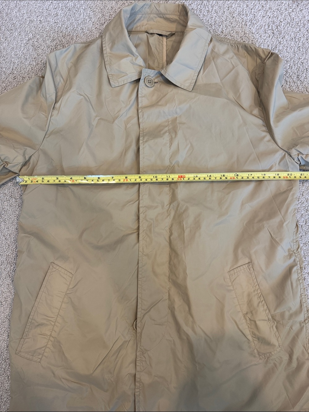 Muji Men's Light Tan Packable Trench Coat - Single-Breasted - Picture 2 of 10